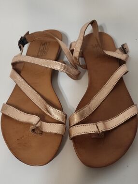 Miz Mooz Rose Gold Strappy Sandals Size 10